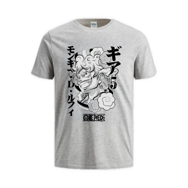 Camiseta Luffy Gear 5 Blanco y Negro