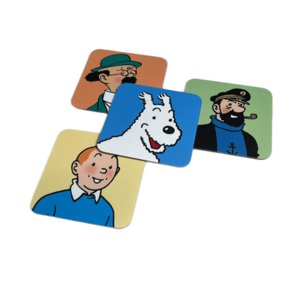 Set X4 portavasos IMANTADOS Tintin protagonistas